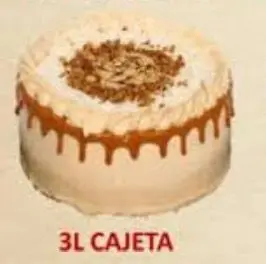 [El pastel tres leches con cajeta es una delicia tradicional con un toque mexicano irresistible. Su bizcocho esponjoso se empapa en una mezcla de leche condensada, evaporada y crema, logrando una textura húmeda y suave. La cajeta, con su sabor caramelizado, se integra en la mezcla o se añade como cobertura, aportando un dulzor profundo y reconfortante.] PASTEL 3 LECHES C/CAJETA