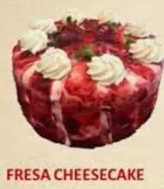 [El cheesecake de fresa es un postre cremoso y delicado, con base crujiente de galleta y un relleno suave de queso crema, coronado con fresas frescas o una capa de mermelada brillante. Su sabor combina lo dulce con un toque ácido, ideal para quienes buscan una experiencia frutal y elegante. 🍓] FRESA CHEESCAKE